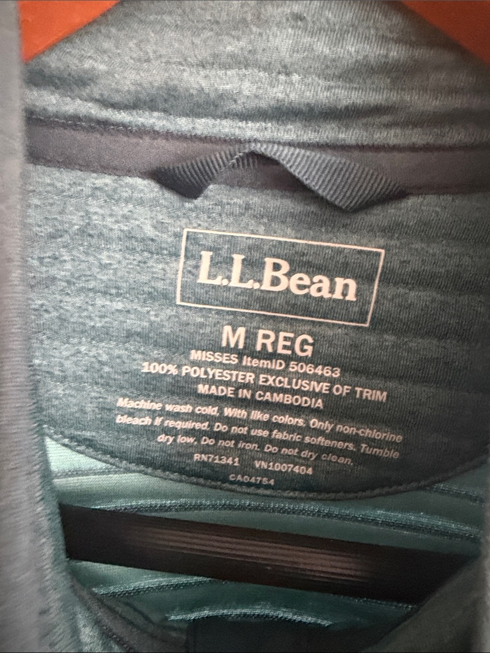 L.L. Bean Teal Ribbed Quarter-Snap Performance Pullover - Picture 3 of 8